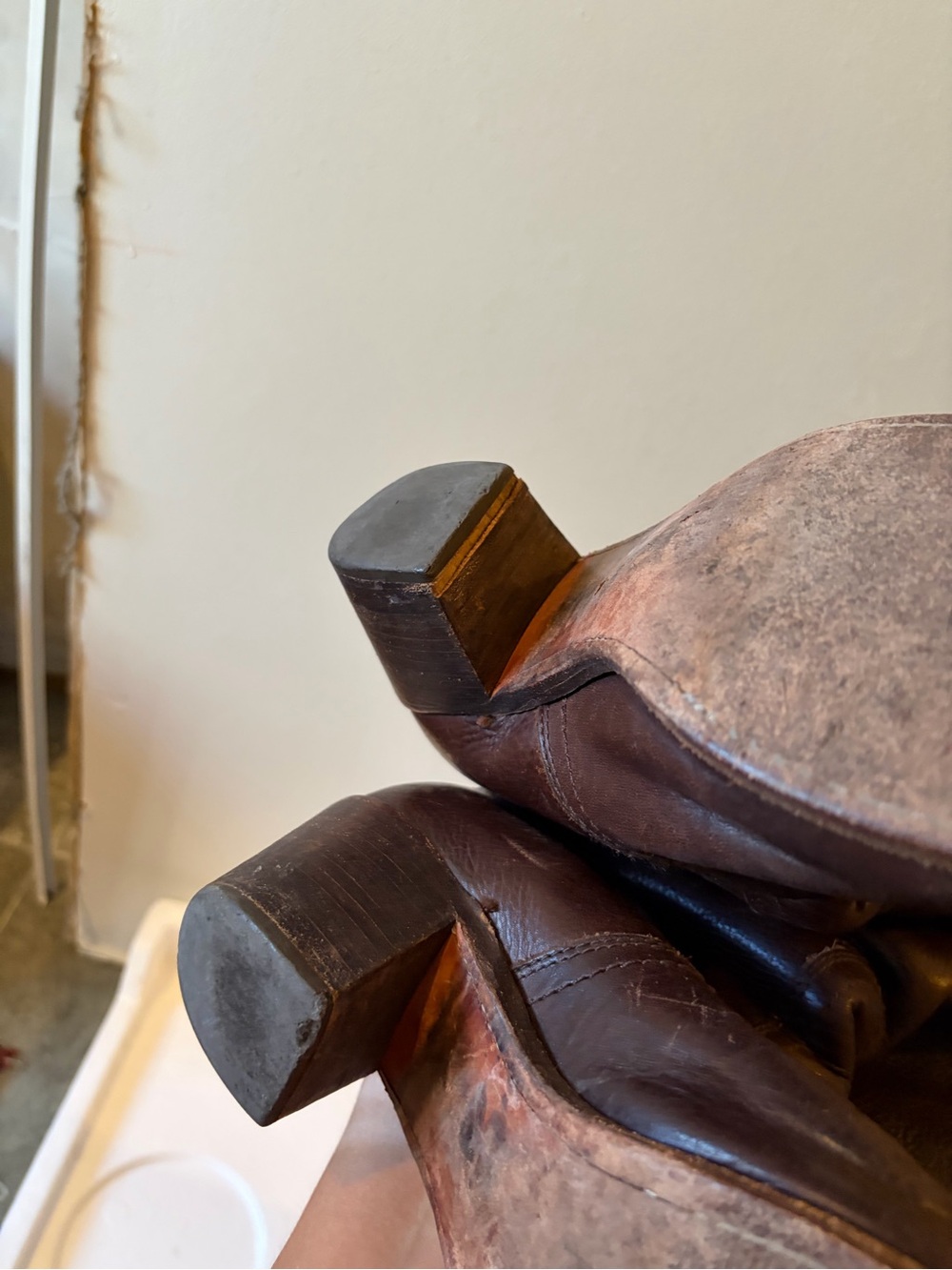 Frye Dark Brown Leather Jane Cuff Mid-Calf Heeled Boots - Picture 6 of 6